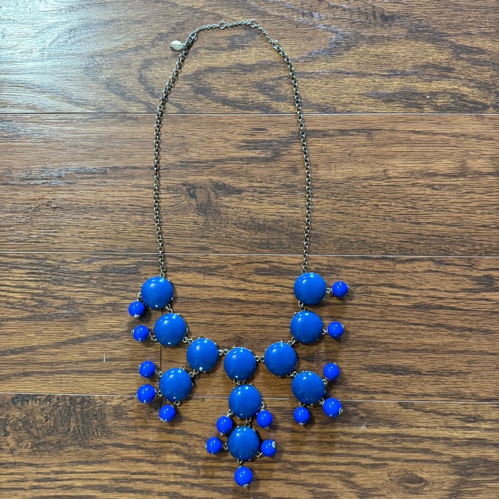 Ily Couture Cobalt Blue Bubble Statement Necklace Boho Y2K Costume